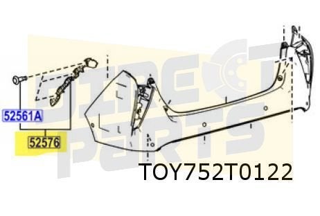 Toyota Prius 2/16- ( ZVW5) achterbumpersteun R buiten 525754, Neuf, Arrière, -, Toyota