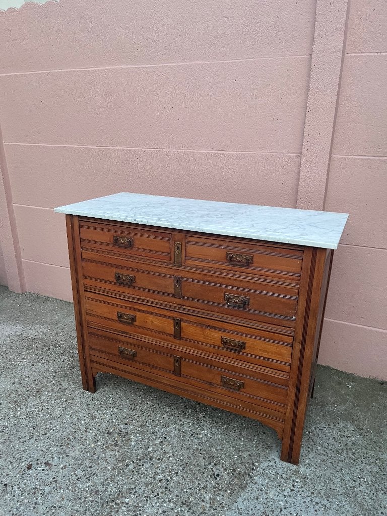 Marble wood salon commode Meuble, Ophalen, Overige materialen, Gebruikt, 100 tot 150 cm