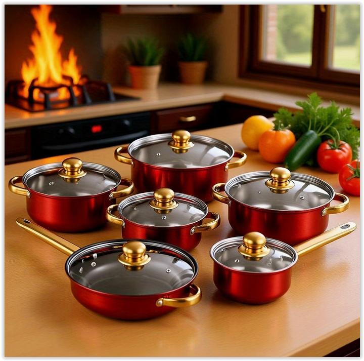 Une collection de 12 pièces de cuisine en acier inoxydable, Enlèvement ou Envoi, Neuf, Inox, Ensemble de casseroles