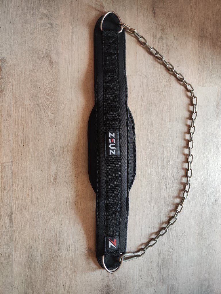 ZEUZ Dip Belt / Dipping Gordel met Ketting, Sport en Fitness, Fitnessmaterialen, Zo goed als nieuw, Overige typen, Ophalen