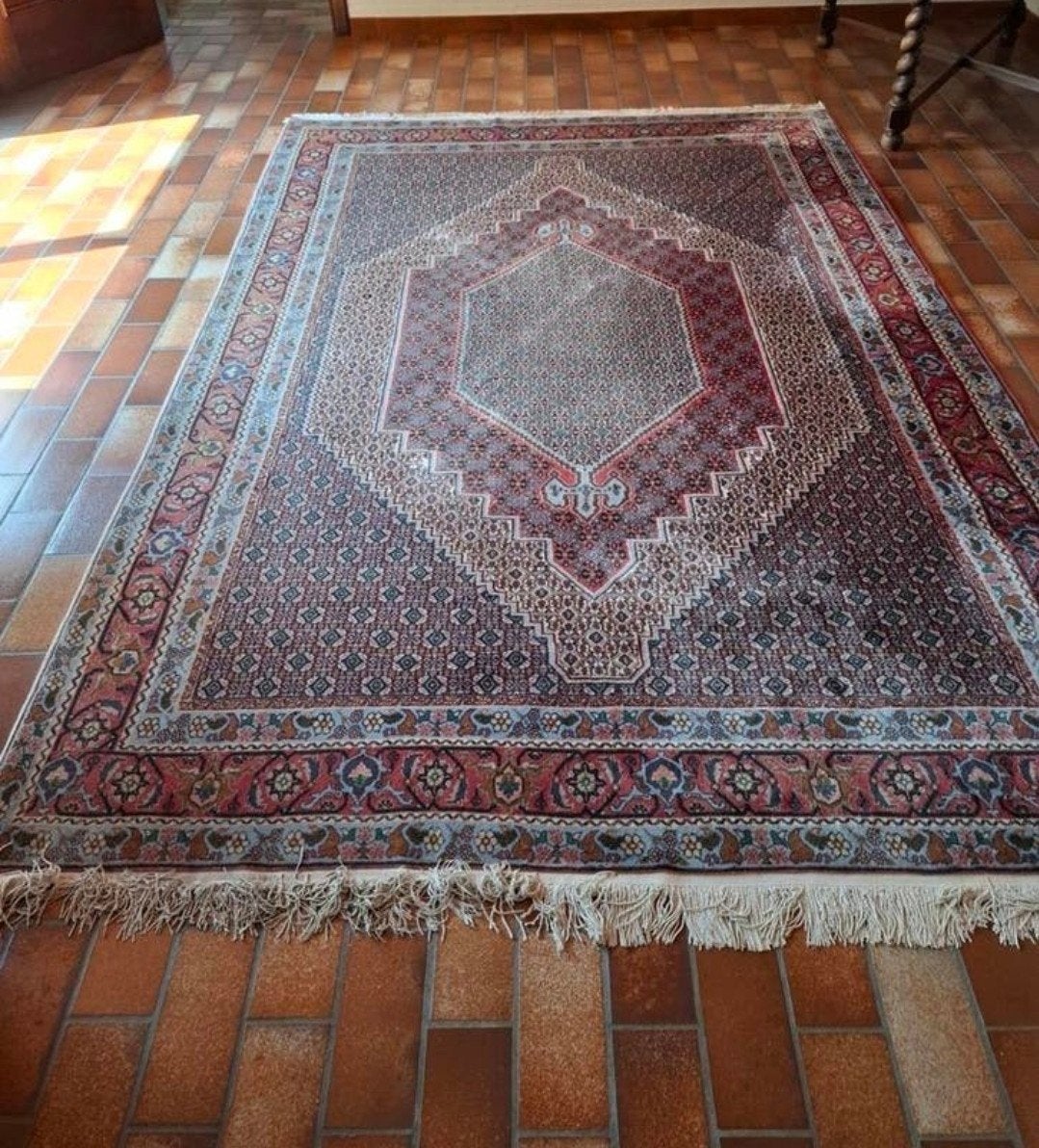 Tapis persan noué à la main, 100 % laine, certifié Seneh, Enlèvement
