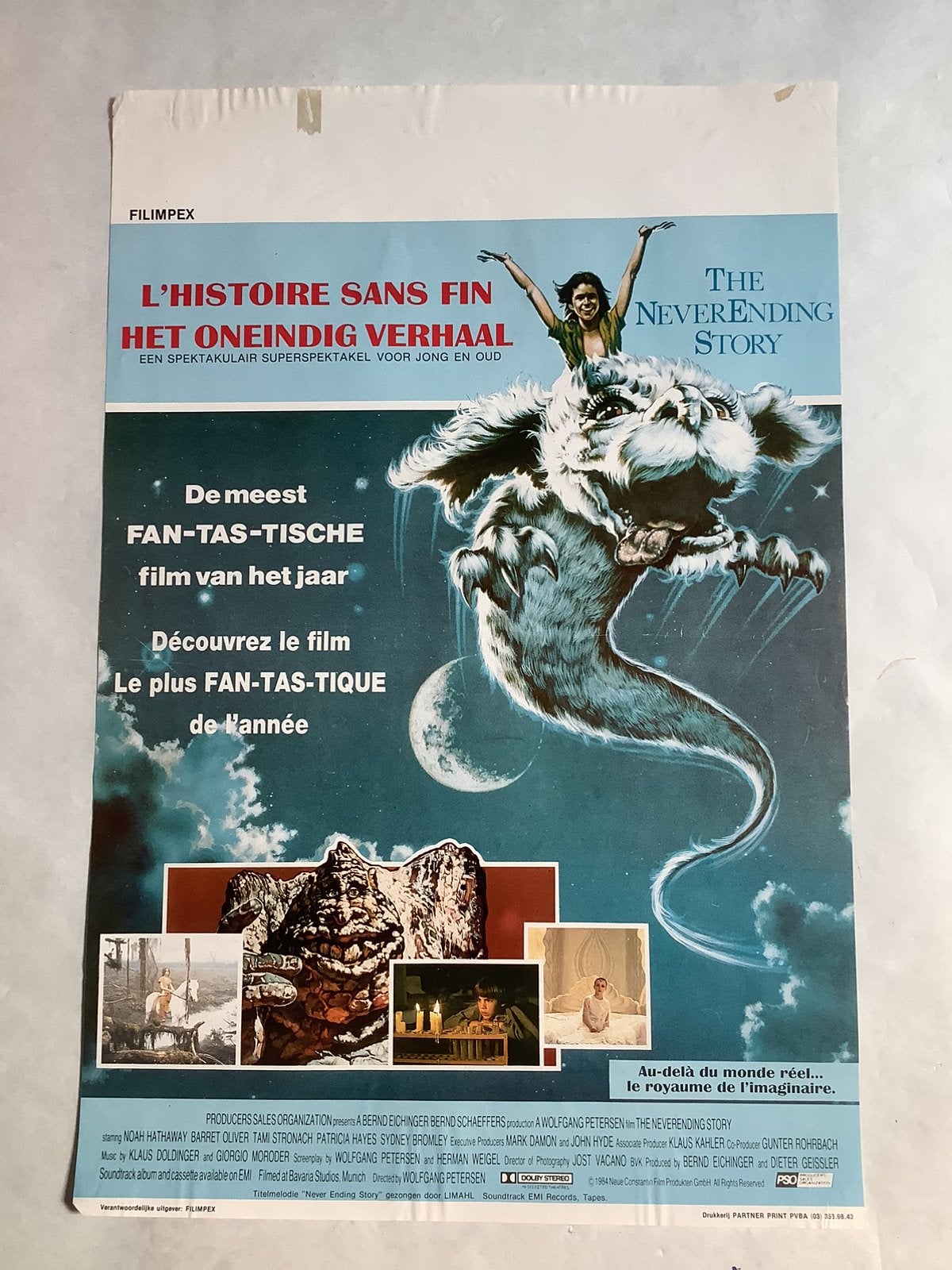NEVER ENDING STORY   filmposter   36-54 cm   Used, Collections, Posters & Affiches, Enlèvement ou Envoi, Comme neuf