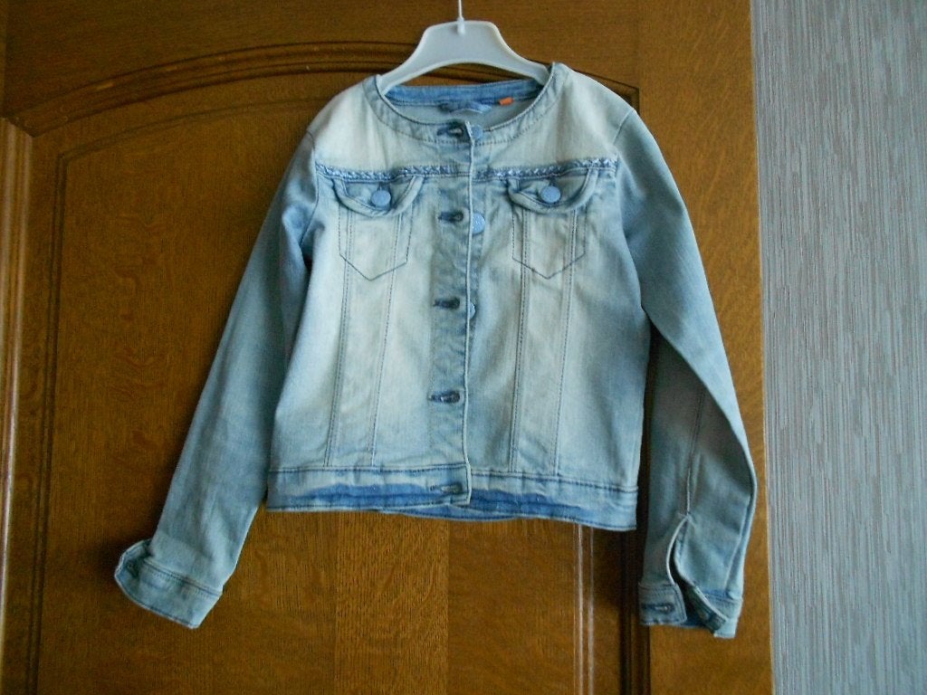 jeansvestje mt 116 Bel&Bo, Gebruikt, Meisje, Trui of Vest, Ophalen of Verzenden