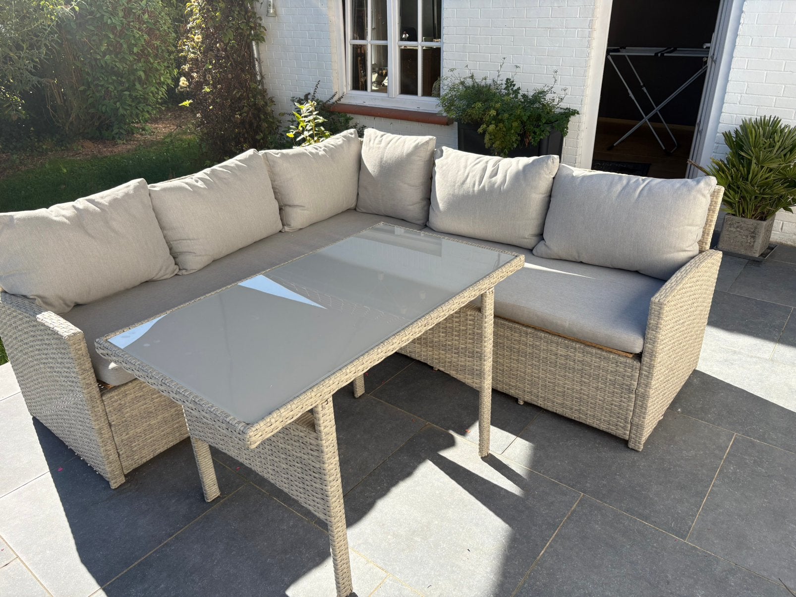 Meubles jardin 2 fauteuils 1 table, Ophalen, 5 zitplaatsen, Gebruikt, Eettafel