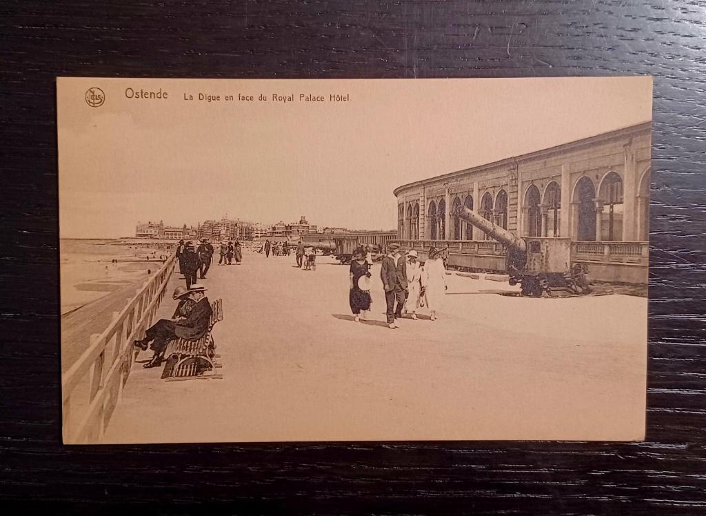 Oostende: zeedijk met kanonnen, Verzamelen, Ophalen of Verzenden, 1920 tot 1940, Ongelopen, West-Vlaanderen