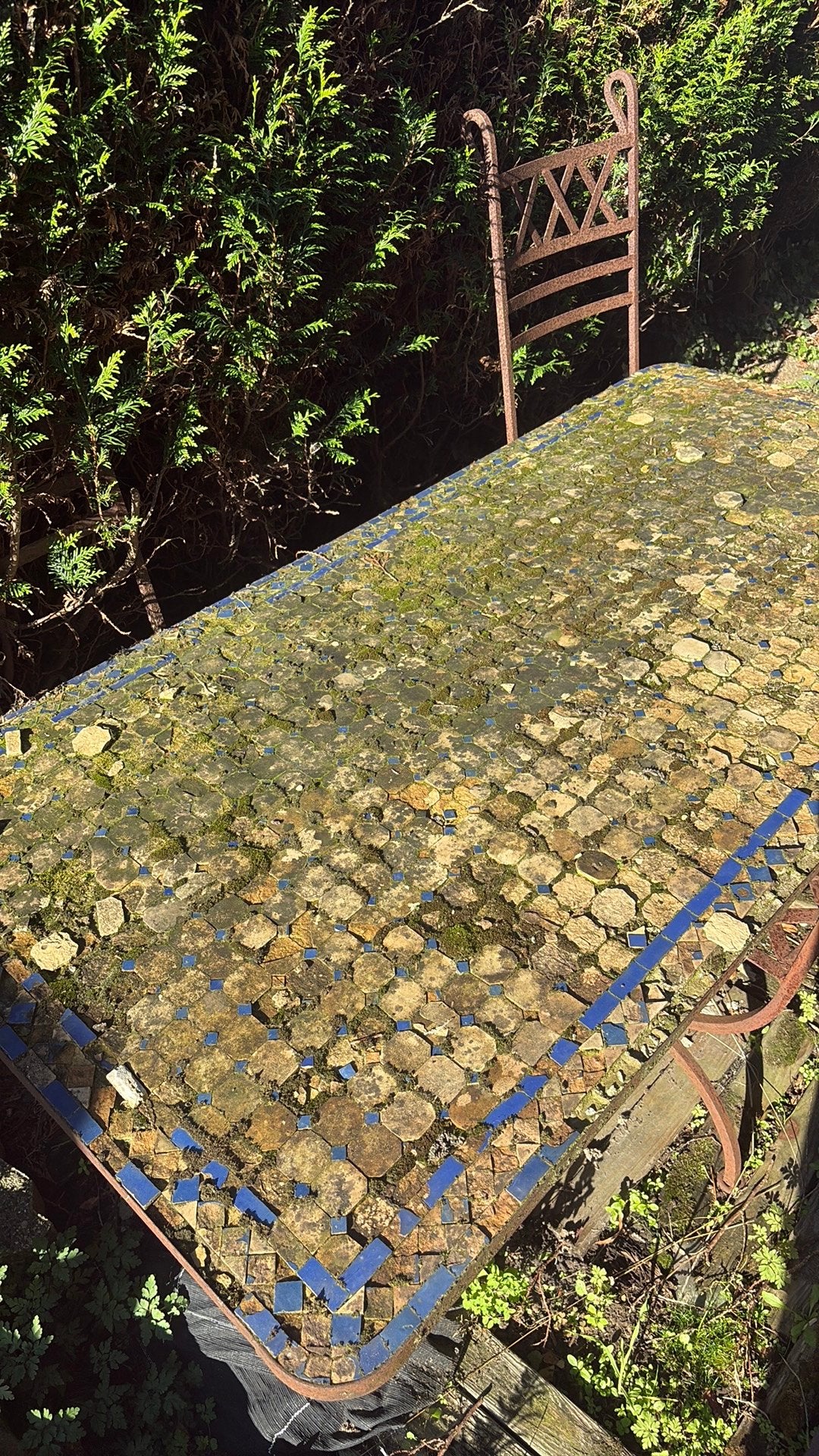 Unieke vintage tuintafel voor de handige harry, Tuin en Terras, Ophalen, Gebruikt, Rechthoekig, Metaal
