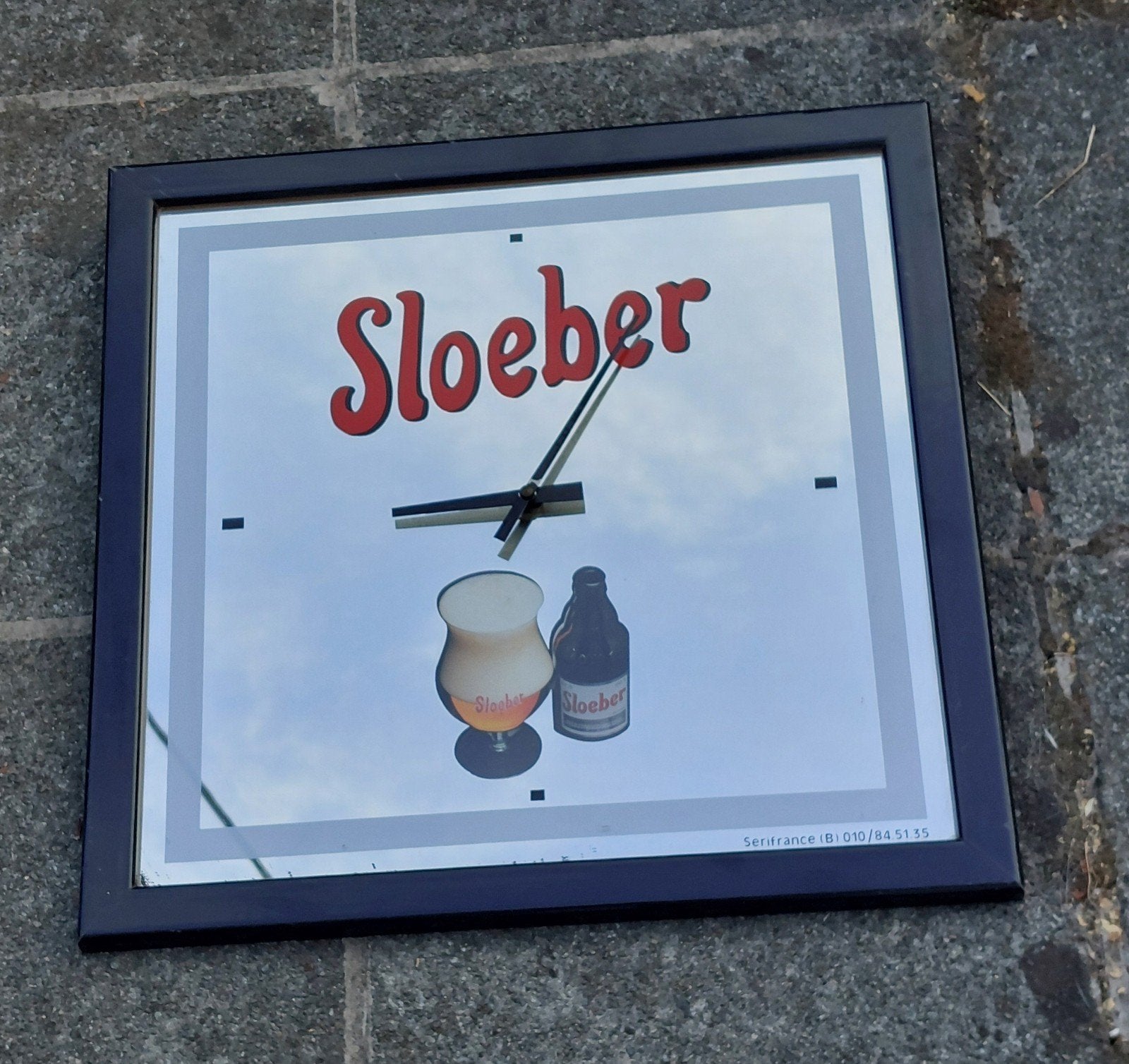 horloge miroir Sloeber bière Belge, Enlèvement ou Envoi, Comme neuf, Panneau, Plaque ou Plaquette publicitaire