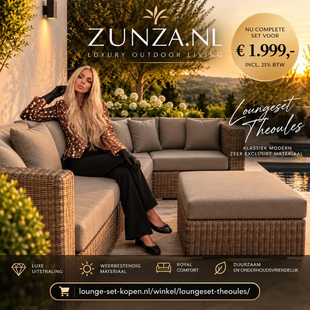 Luxe loungeset met ruimte zit zeer royaal nu 1999€ compleet, Tuin en Terras, Ophalen of Verzenden, Nieuw
