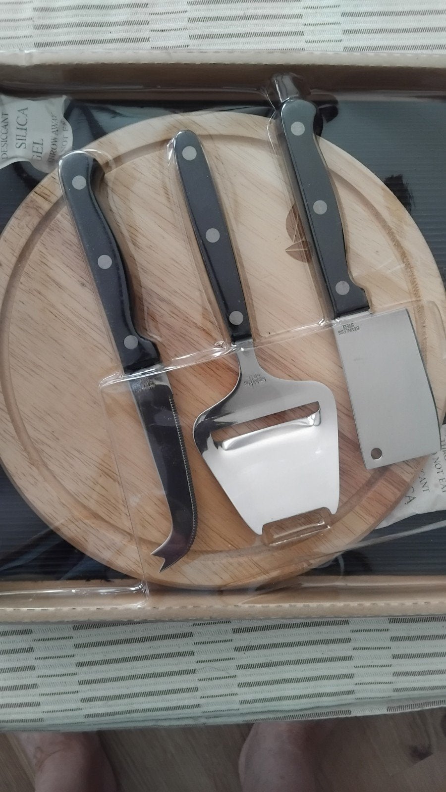 NIEUW houten bakje voor kaas of iets anders met mes, Rond, Nieuw, Ophalen of Verzenden, Dienblad