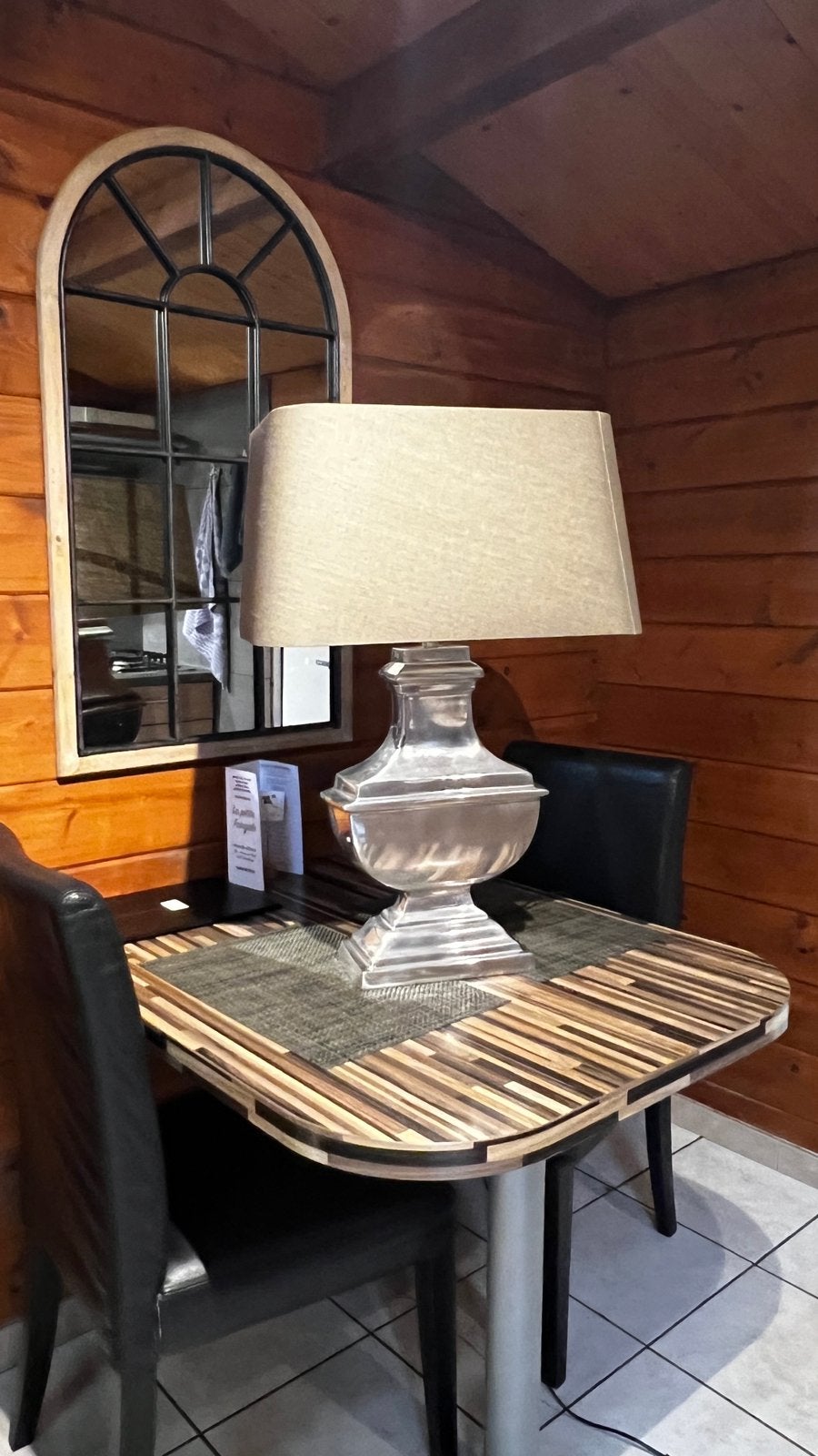 Lampe 70 cm avec pied en nickel, Enlèvement, Neuf