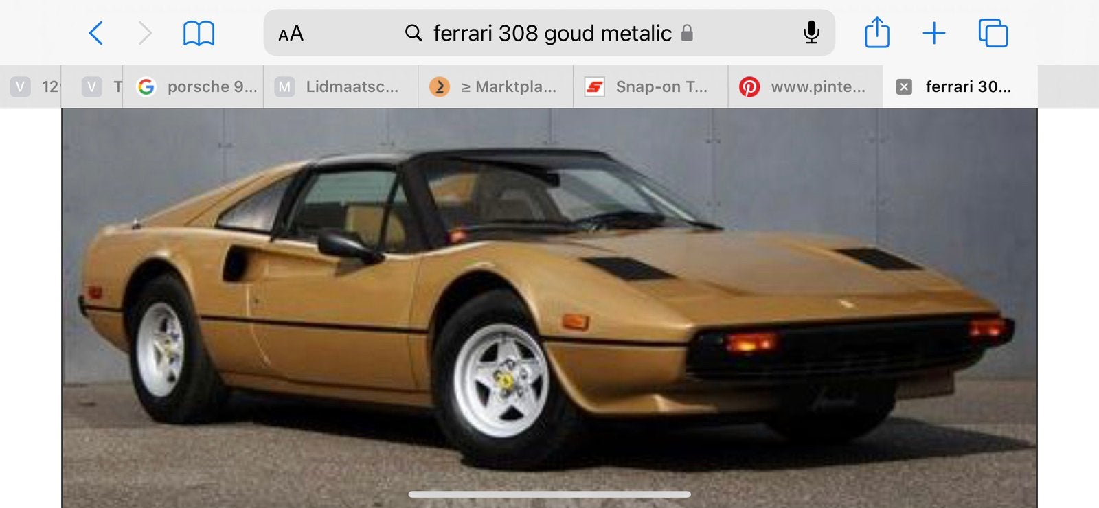FERRARI 308 GTS en 1982, Autos, Cuir, Achat, Beige, Cabriolet