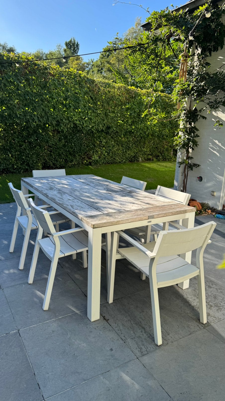 Bristol tuinset – tuintafel + 6 stoelen + 2 bijzetstoeltjes, Enlèvement, Comme neuf, Salons de jardin