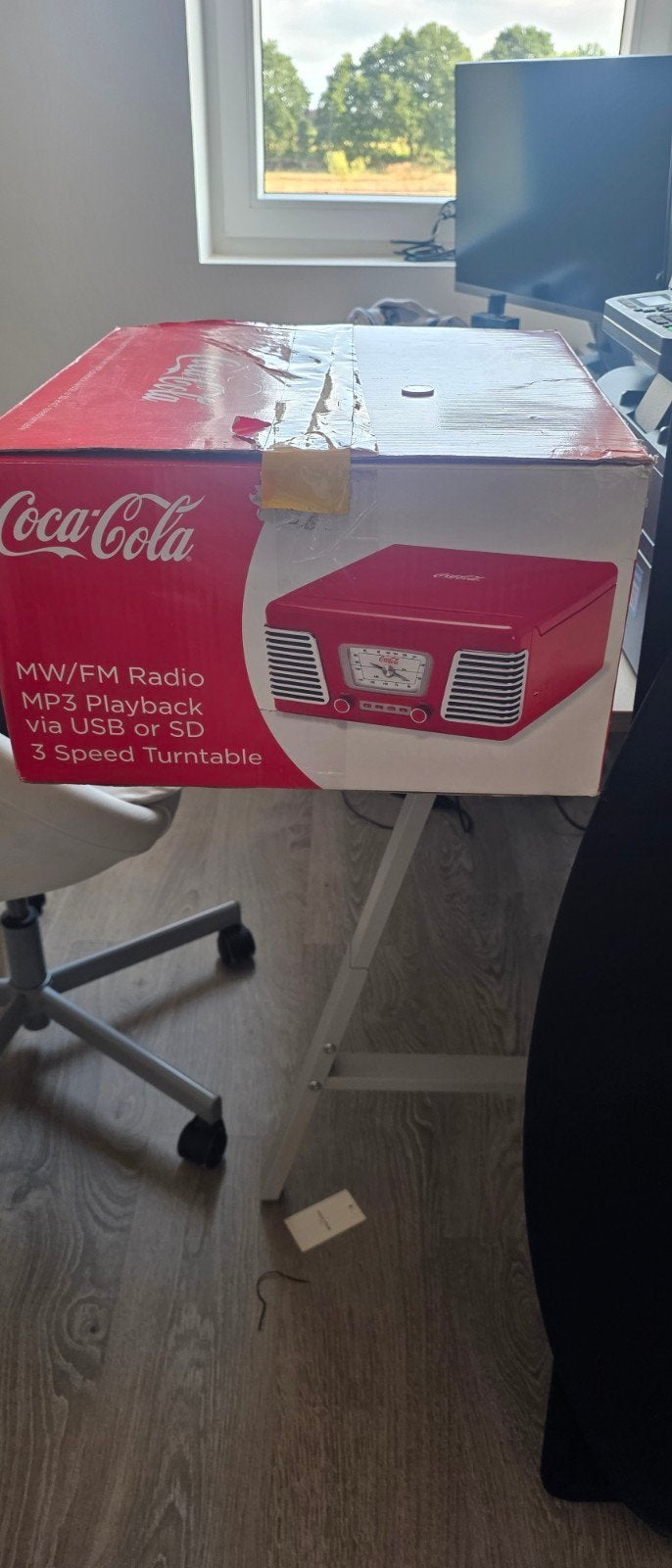 Coca-cola retro limited edition platenspeler fm usb, Audio, Tv en Foto, Platenspelers, Ophalen, Platenspeler