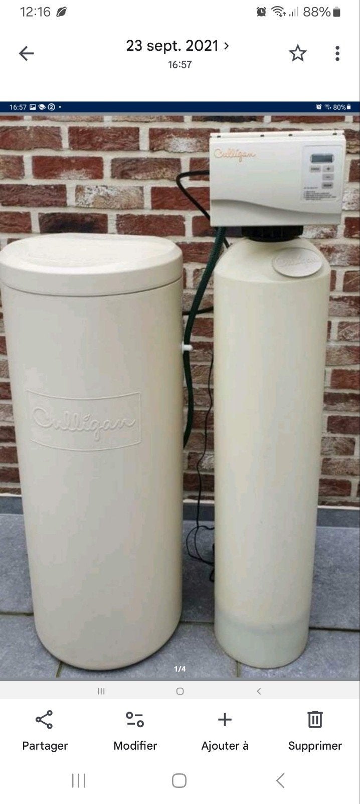 Adoucisseur d'eau, Enlèvement
