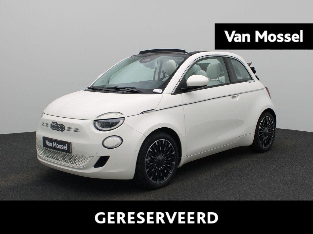 Fiat 500 C La Prima 42 kWh, Auto's, Fiat, 4 zetels, Cabriolet, Wit, Parkeersensor