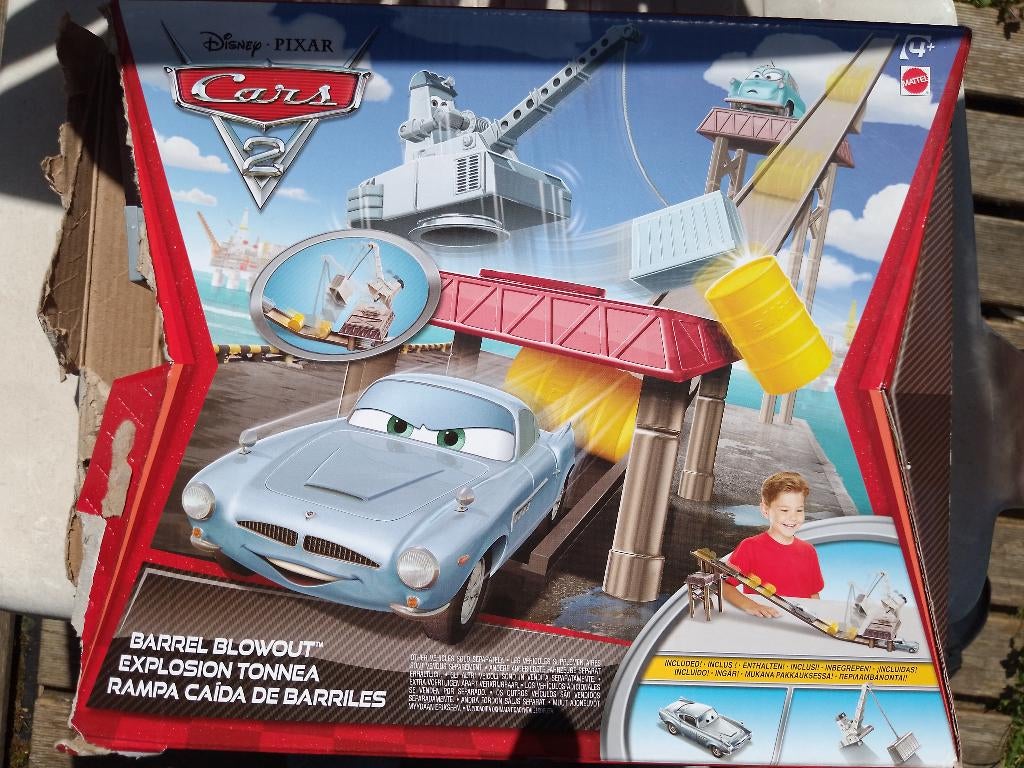 Circuit Hot wheels Disney Cars 2 Piste Explosion Tonneau, Enlèvement ou Envoi, Comme neuf, Circuit, Hot Wheels