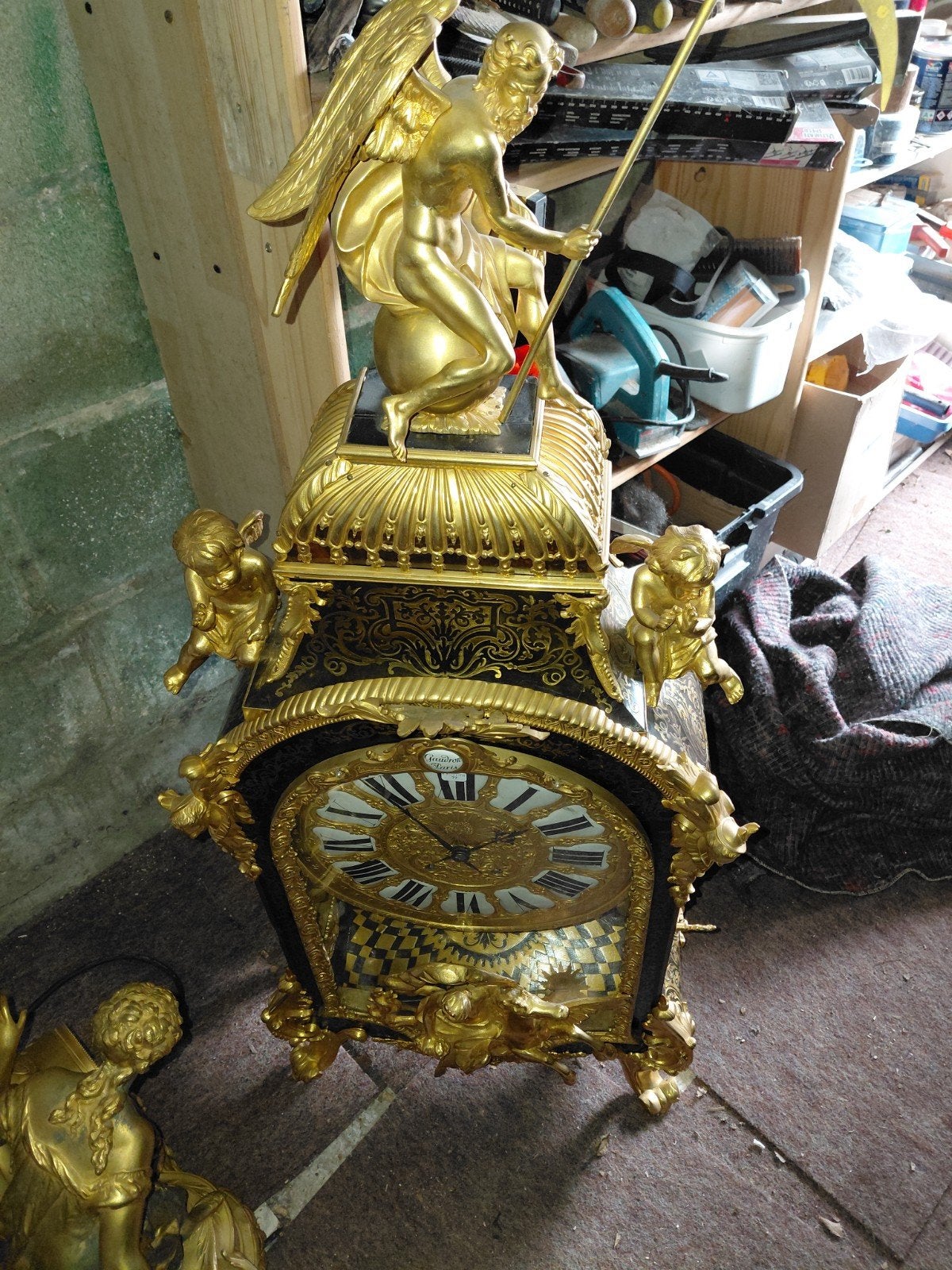 GRAND CARTEL BOULLE EPOQUE FIN 19 IEME, Antiquités & Art, Antiquités | Horloges, Enlèvement ou Envoi