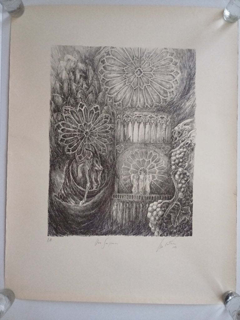 Luc Putman, Vier Seizoenen, 1981, Antiquités & Art, Enlèvement ou Envoi, Gravure, Signé