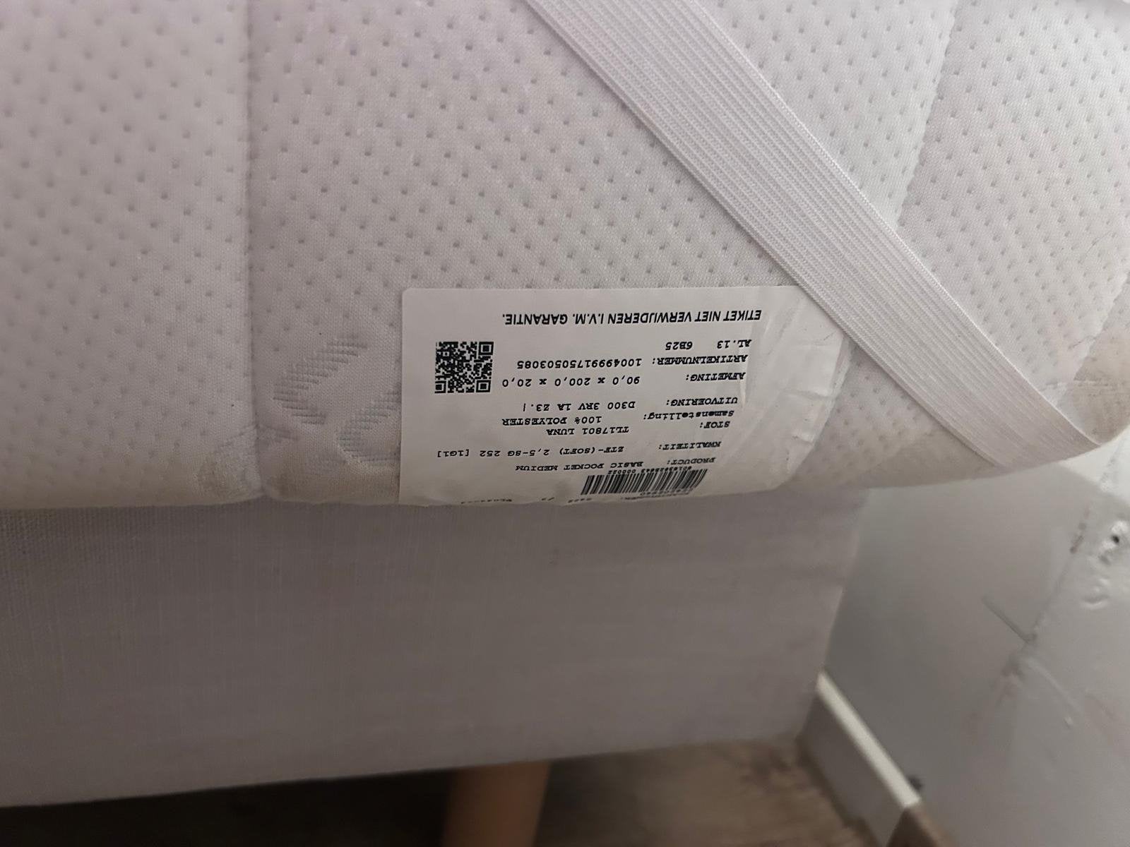 Boxspring met matras, Huis en Inrichting, Ophalen, Gebruikt, 90 cm, Eenpersoons