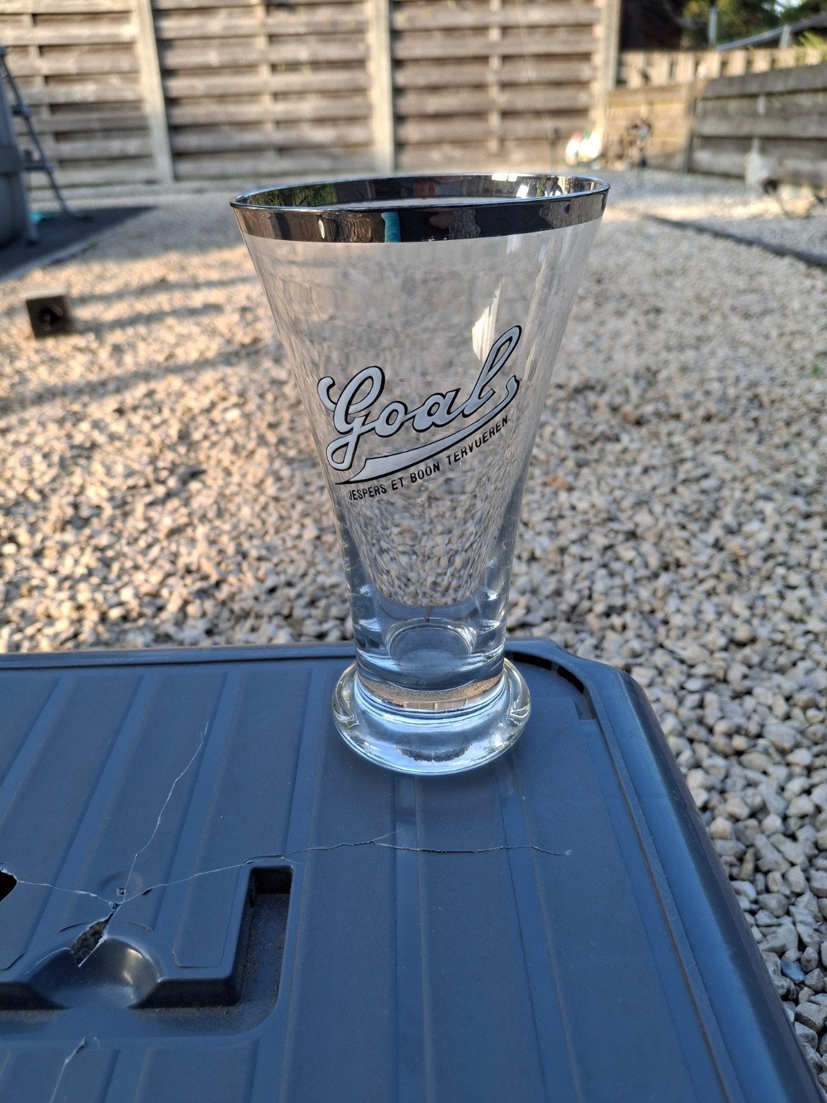 Oud email bierglas goal jespers en boon tervueren, Ophalen of Verzenden