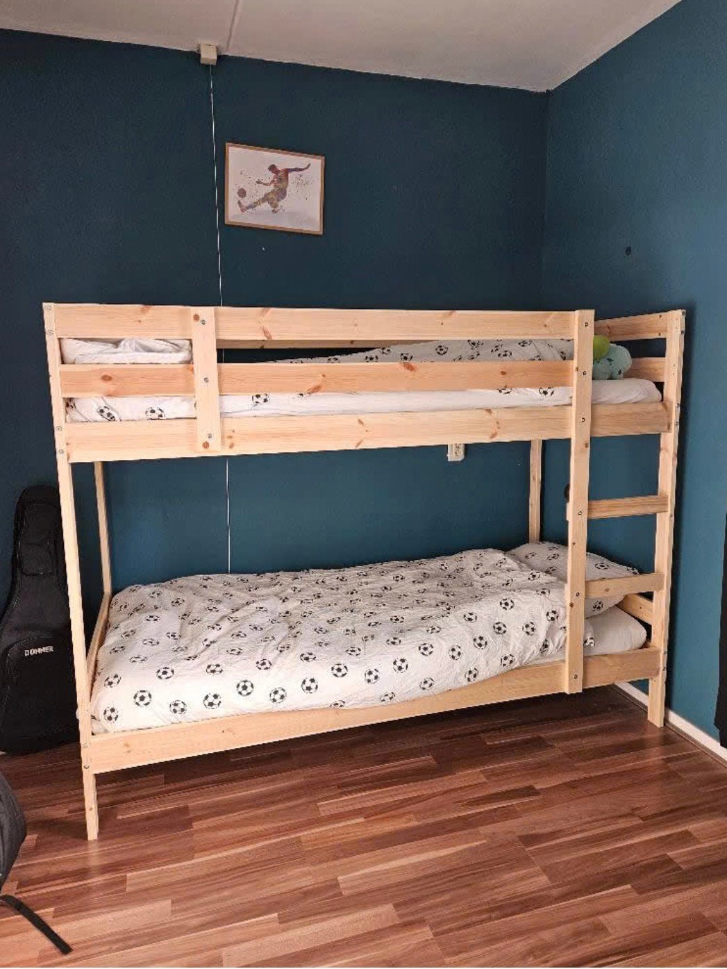 Lit superposé en bois robuste 90x200 cm + 2 matelas inclus, Maison & Meubles, Enlèvement, Comme neuf, 200 cm, Lits superposés