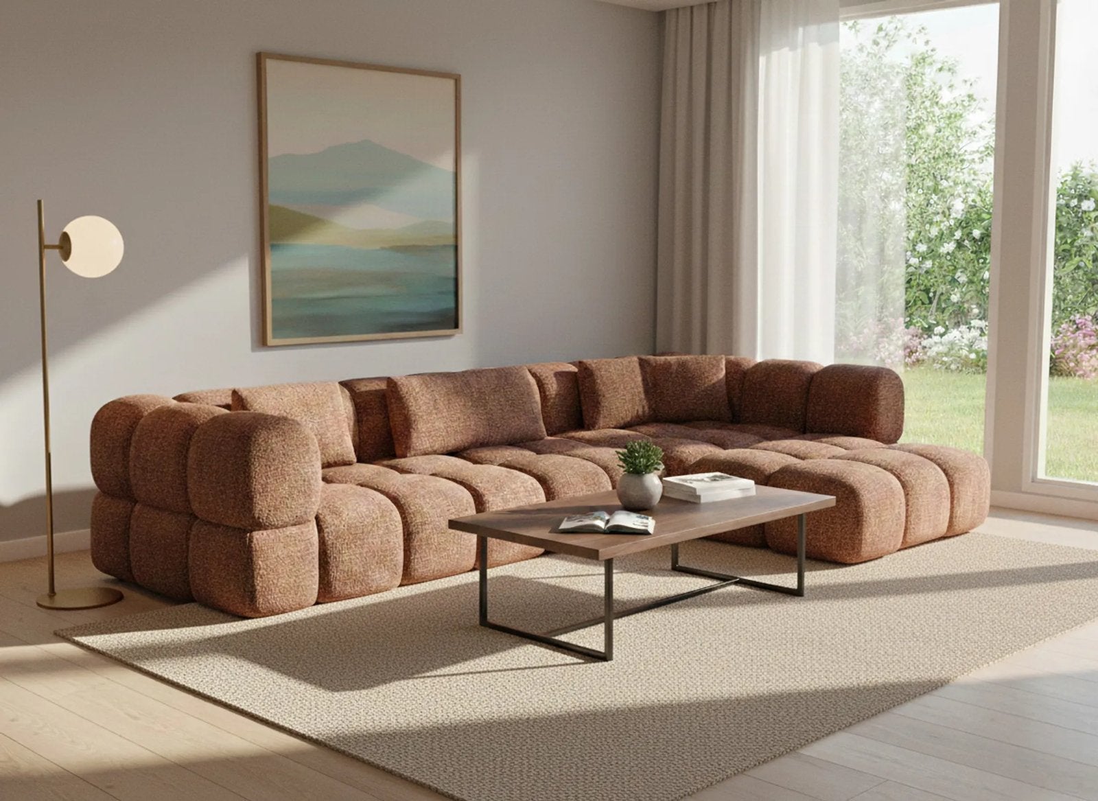Nieuw Hoekzetel / Hoeksalon, Huis en Inrichting, Zetels | Complete zithoeken, Ophalen, Nieuw, Stof