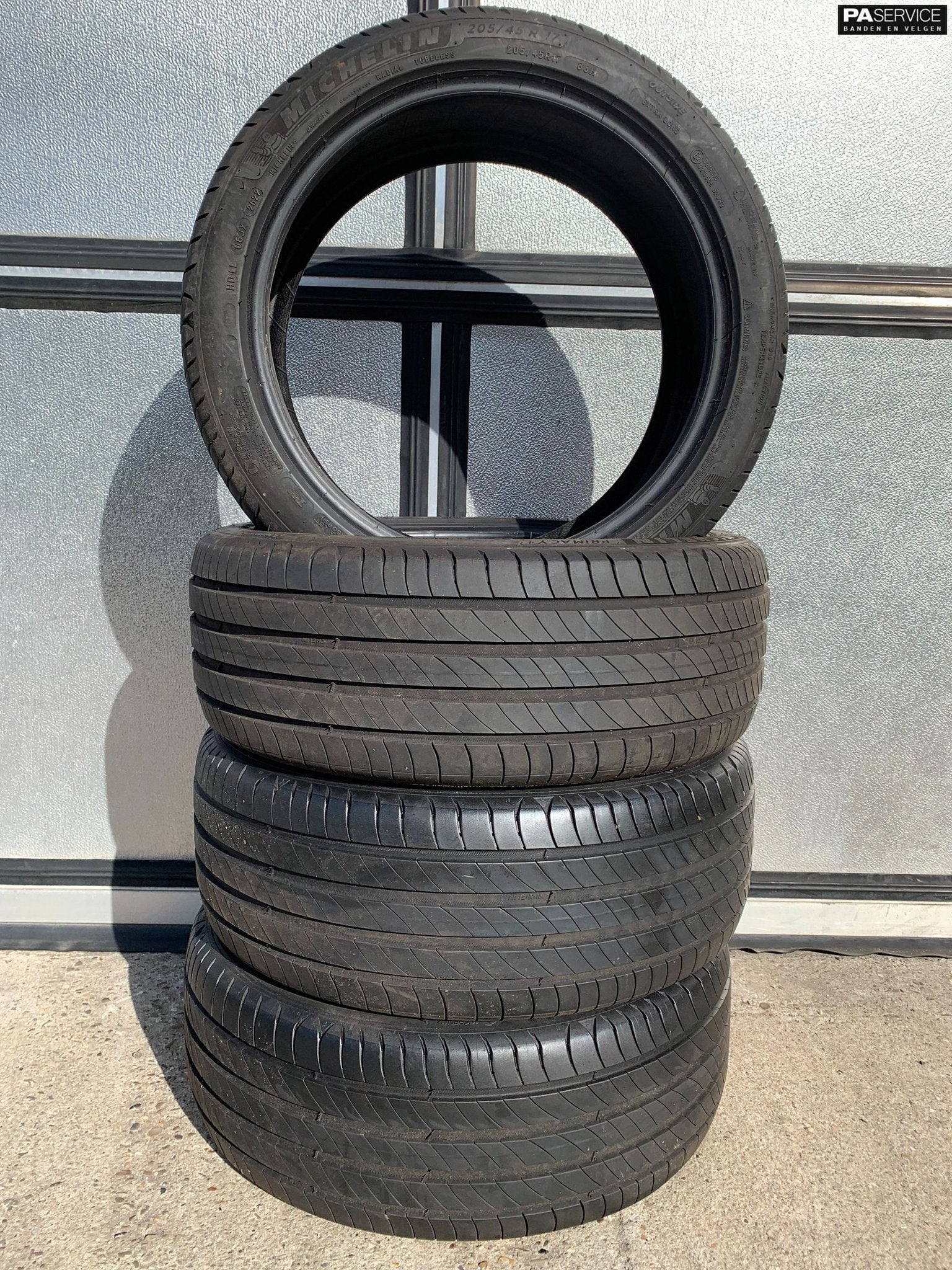 4x Michelin 205 45 17 Zomerbanden met 5.8 mm, Gebruikt, -, -, Banden en Velgen