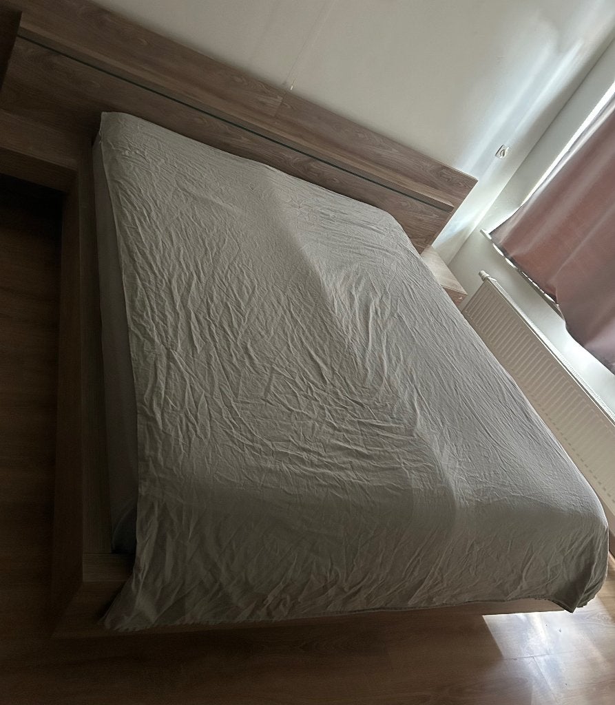 Complete slaapkamer set – tweepersoonsbed, kleerkast & kast, Ophalen, Zo goed als nieuw, Tweepersoons