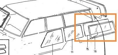 Volvo zij ruit glas links achter 145 245 240 245 265 Volvo o, Enlèvement ou Envoi, Neuf