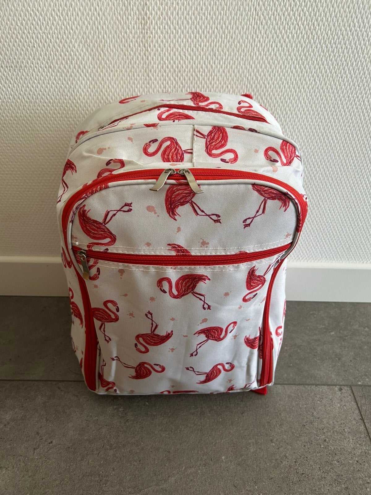 Witte flamingo’s koelrugzak thermische rugzak, Overige merken, 25 tot 40 cm, Ophalen of Verzenden, Zo goed als nieuw