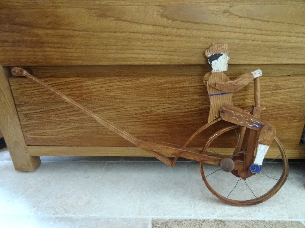 Vintage houten duwspeelgoed, handgemaakt, Ophalen of Verzenden, Gebruikt