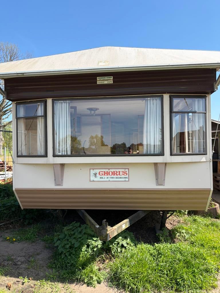 Goed onderhouden stacaravan met boventent, Caravans en Kamperen, Stacaravans, tot en met 2, Ophalen