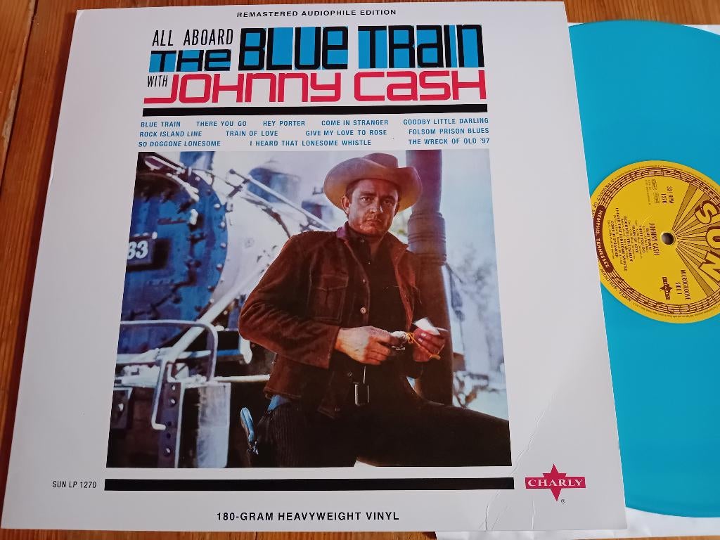 LP Johnny Cash “All Aboard The Blue Train”, Cd's en Dvd's, Vinyl | Country en Western, Zo goed als nieuw, 1960 - 1969, 12 inch
