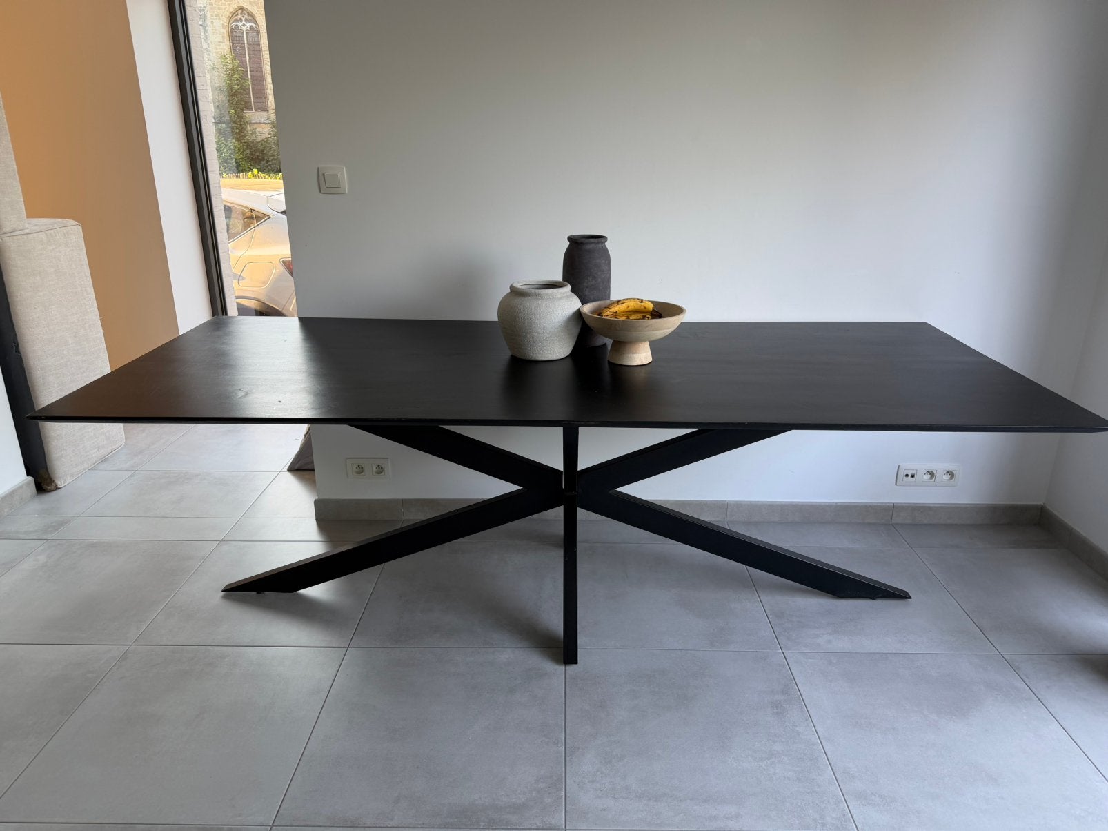 Tafel + 8 stoelen ik goede staat., Maison & Meubles, 100 à 150 cm, Enlèvement, Utilisé, Rectangulaire