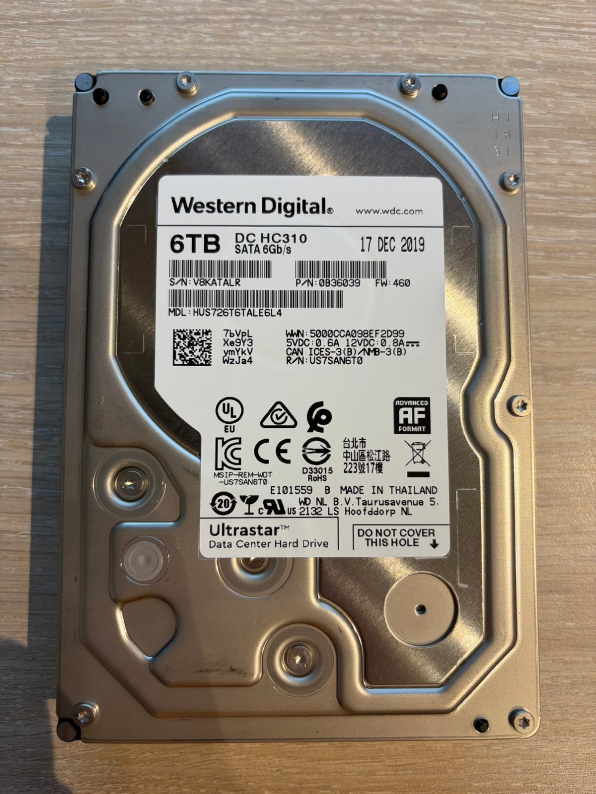 6TB WD datacenter hdd DC HC310, Informatique & Logiciels, Enlèvement ou Envoi, Interne, Comme neuf, Desktop