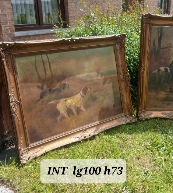 Jachtschilderij uit 1900 gesigneerd J.david (dlg Henry Schou, Antiek en Kunst, Ophalen