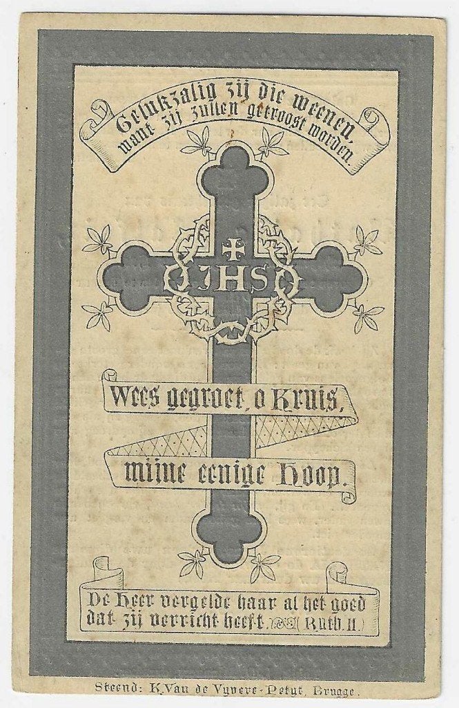 Nathalia Malfait, Meulebeke 1850 - Thielt 1886, Ophalen of Verzenden, Bidprentje
