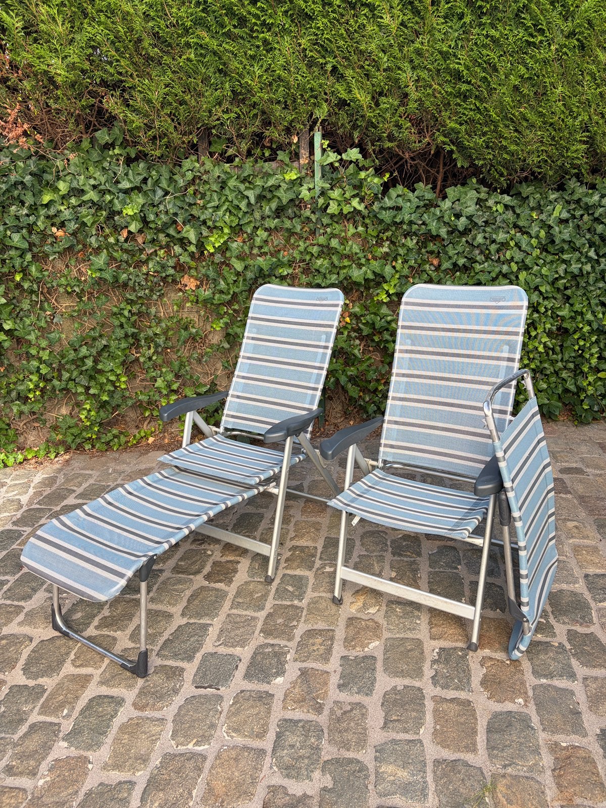 2 Crespo Kampeerstoelen, Campingstoel te koop met voetsteun, Caravans en Kamperen, Ophalen, Zo goed als nieuw