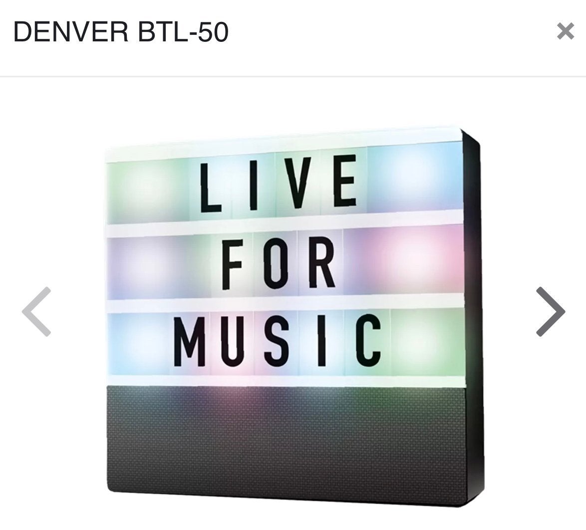 Bluetooth-luidspreker led met letters Denver BTL-50, Audio, Tv en Foto, Luidsprekerboxen, Bluetooth, Ophalen, Overige merken