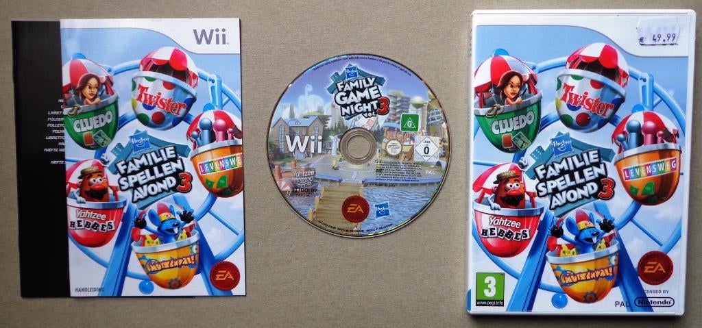 Familie Spellen Avond 3 voor de Nintendo Wii Compleet, Ophalen of Verzenden, Zo goed als nieuw