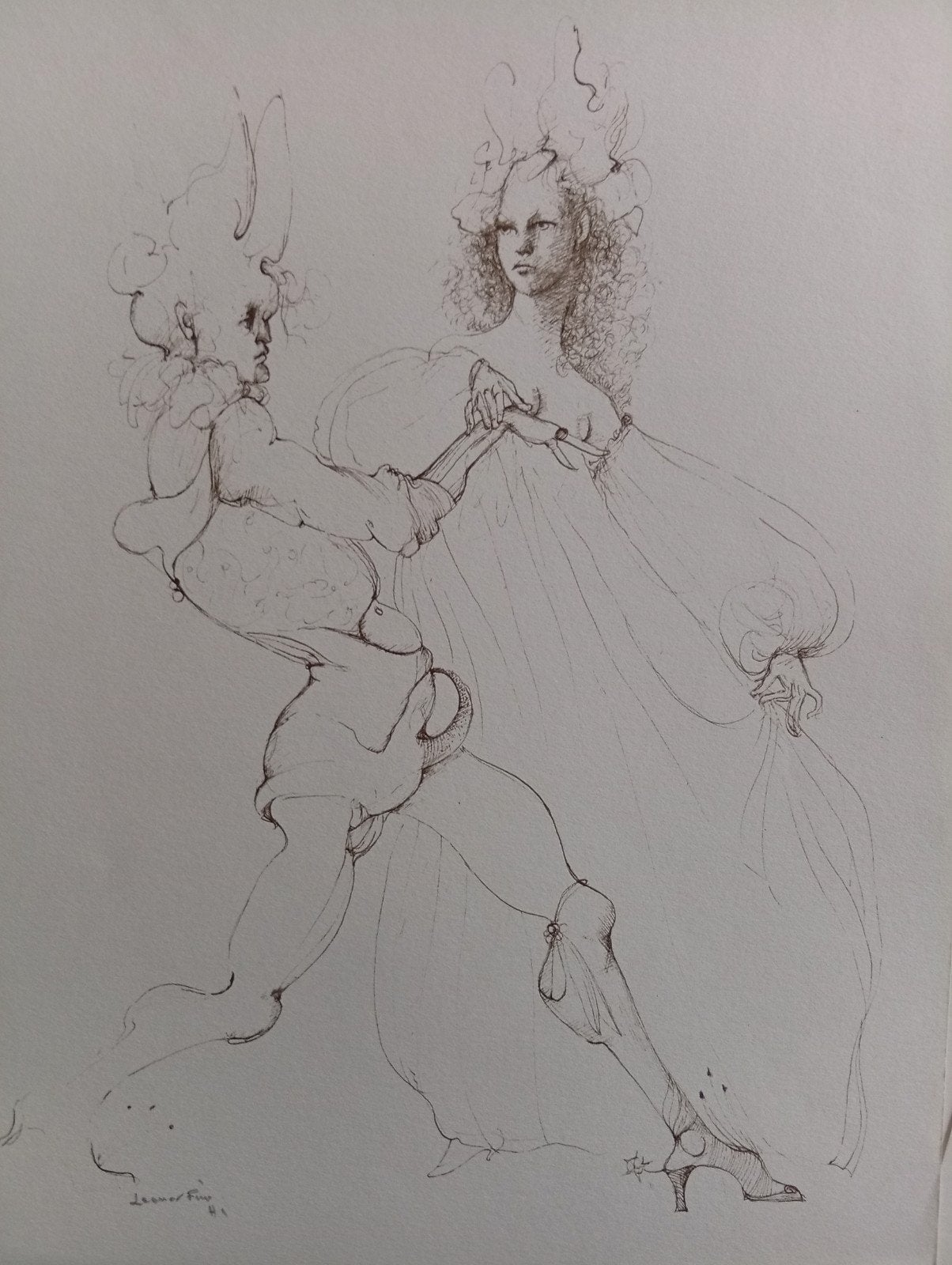 Erotisch en fantasmagorisch bord ontworpen door Léonor Fini, Antiek en Kunst, Ophalen of Verzenden