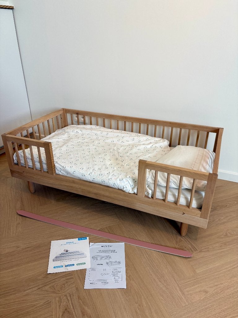 Nobodinoz PURE Evolutive kids bed 70x140cm + AeroSleep Evo., Ophalen, Beige, Nieuw, 190 cm of minder