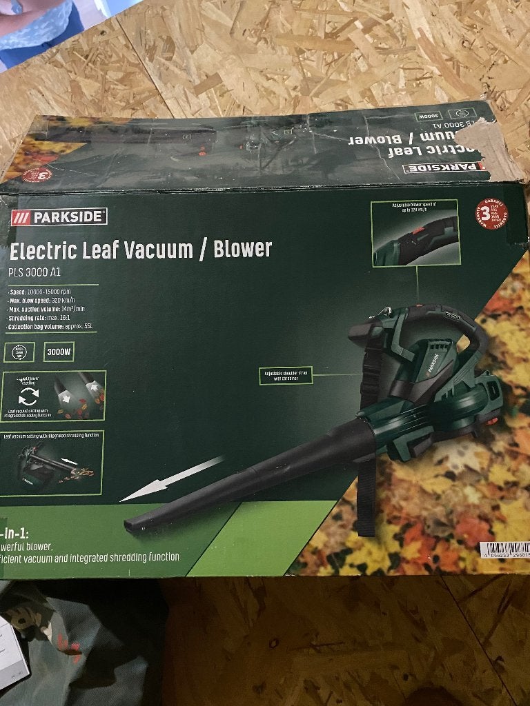 Souffleur de feuilles, Jardin & Terrasse, Avec sac de ramassage, Électrique, Porté à la main, Comme neuf