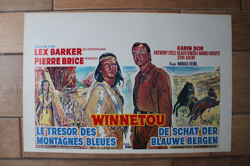 filmaffiche Winnetou 2 Karl May filmposter, Rechthoekig Liggend, Ophalen of Verzenden, Zo goed als nieuw, A1 t/m A3
