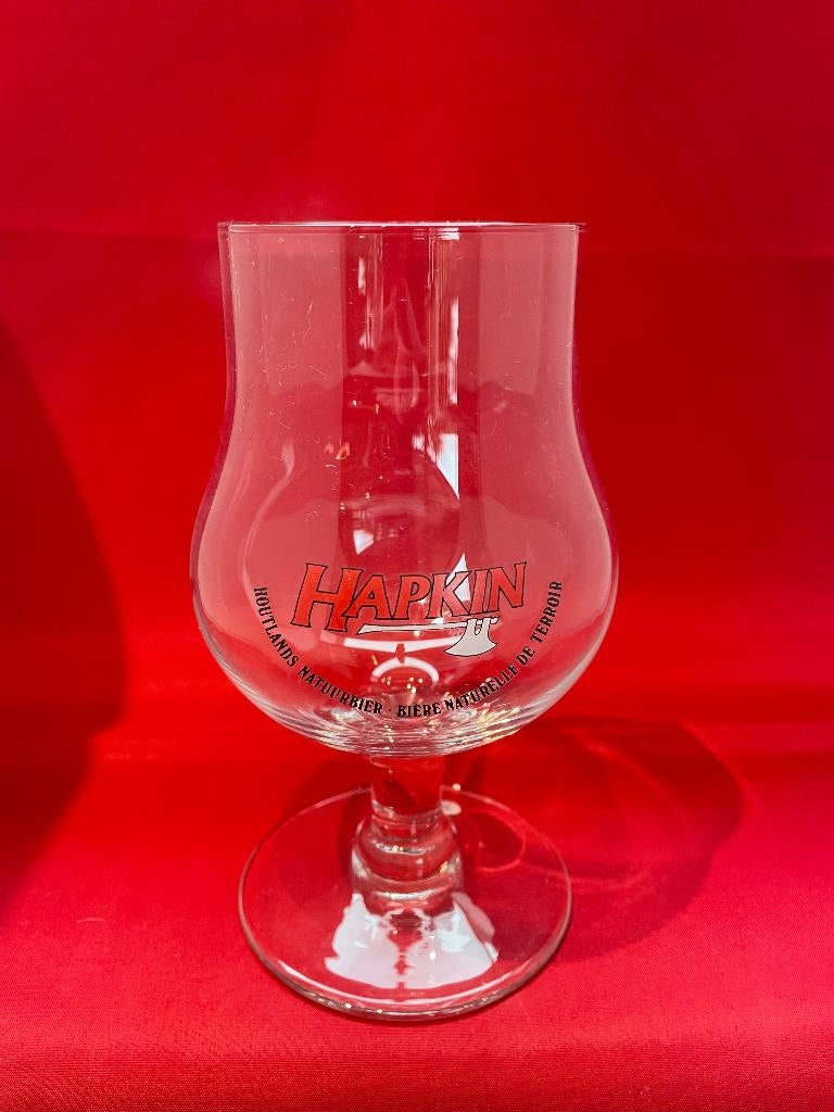 bierglas Hapkin Louwaege, Verzamelen, Ophalen of Verzenden, Gebruikt, Bierglas