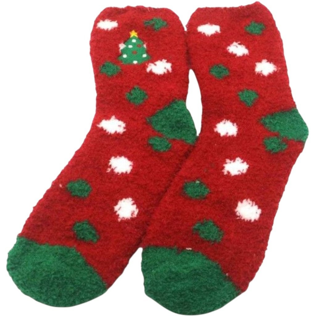 Fluffy huis sokken met Kerstboom patroon 35-40, Ophalen of Verzenden, Nieuw, Jongen of Meisje, Sokken