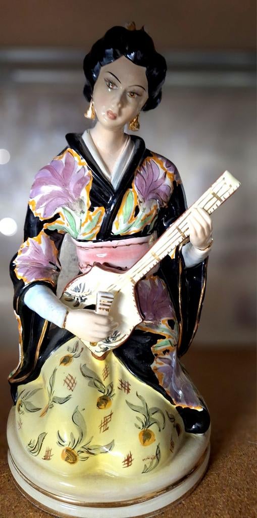 Groot Vintage Keramiek Beeldje - Japanse Geisha (30 cm) - Ha, Antiek en Kunst, Ophalen of Verzenden