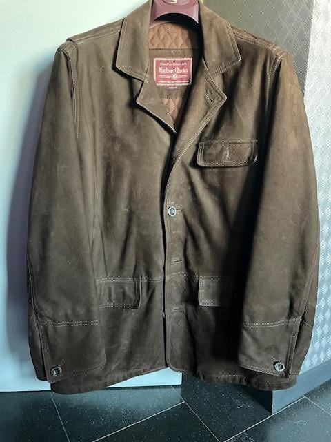 Lederen jas, Kleding | Heren, Bruin, Maat 48/50 (M), Gedragen, Ophalen