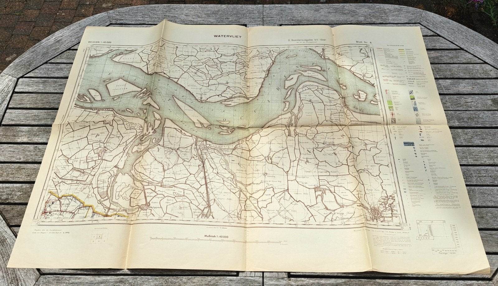 Kaart van de Duitse generale staf 1941 WATERVLIET, Ophalen of Verzenden