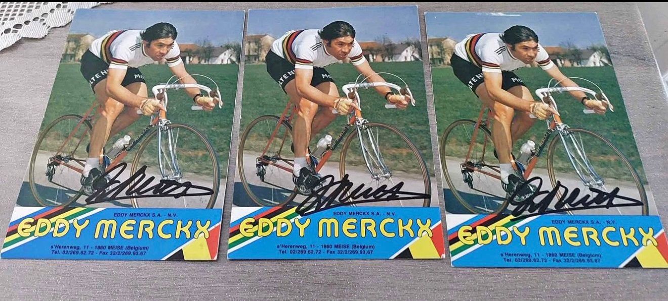 Cartes postales signées par Eddy Merckx, Enlèvement, Utilisé, Autres types